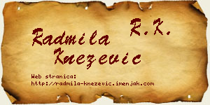 Radmila Knežević vizit kartica